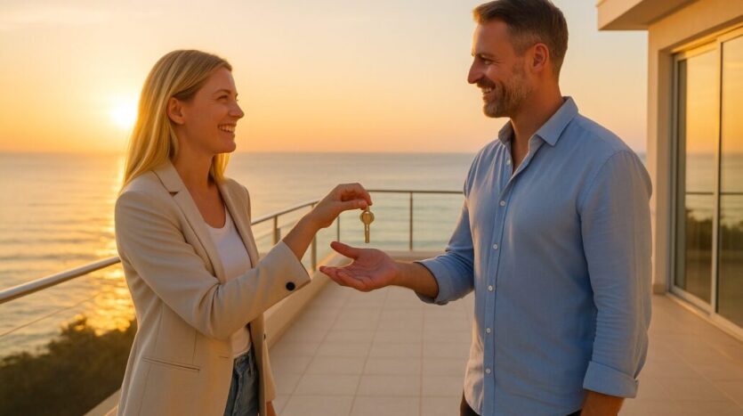 European couple viewing Mediterranean homes in Costa Blanca, Spain, 2025